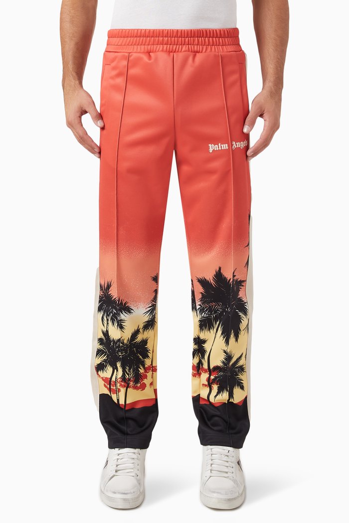 

Palm-print Degrade Track Pants, Orange