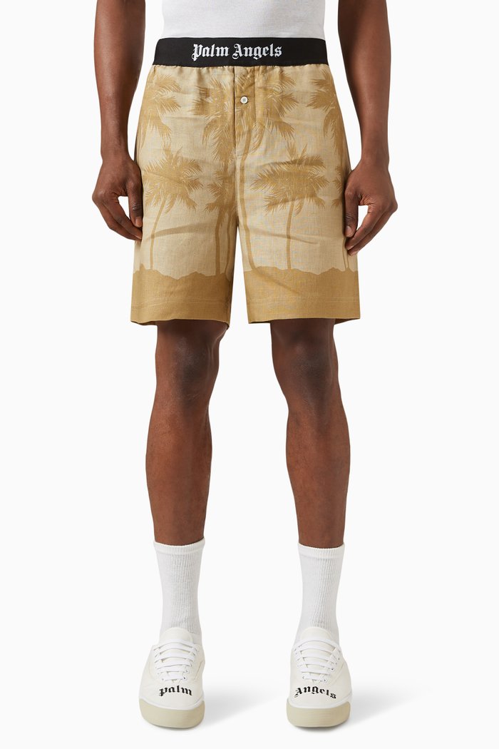 

Palm-print Shorts, Neutral