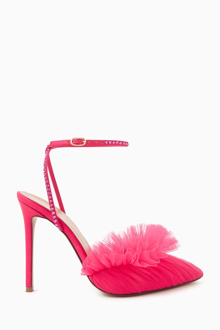 

Franca 105 Glitz Ruffled Pumps in Tulle and Satin, Pink