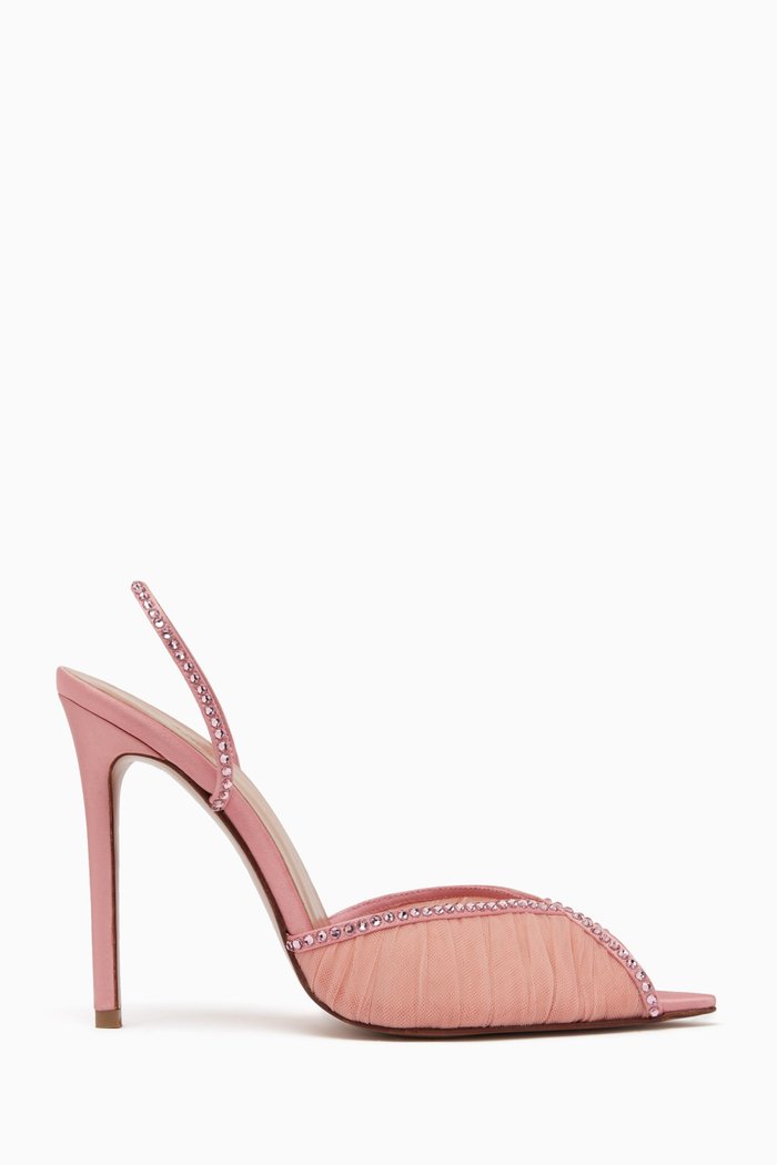 

Katy 105 Crystal Slingback Sandals in Tulle, Pink