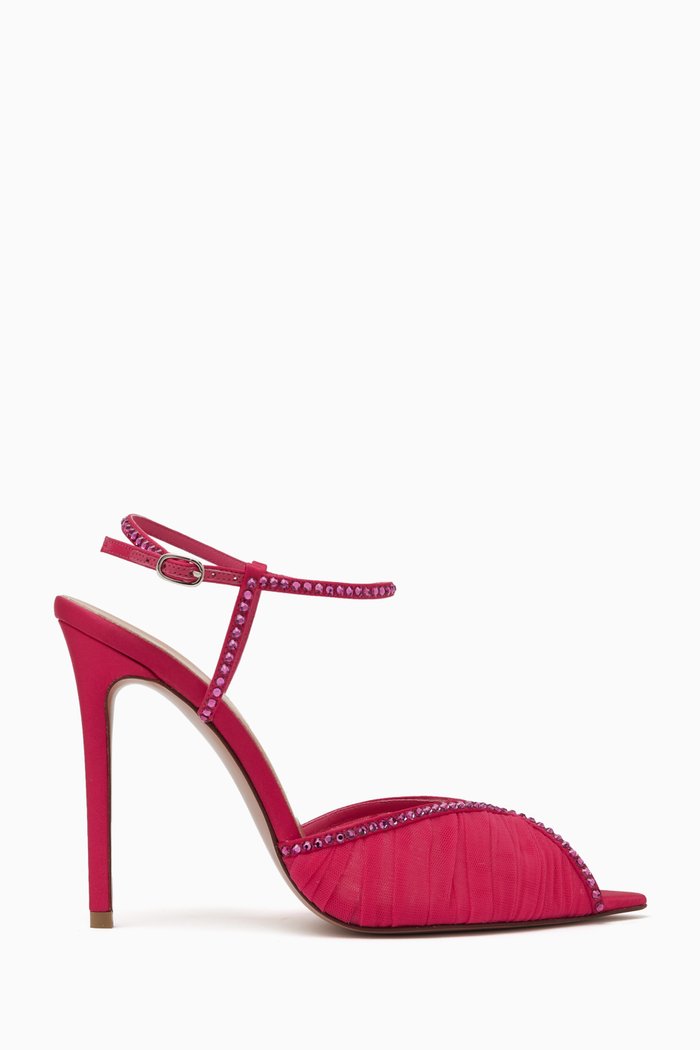 

Katy 105 Crystal Sandals in Tulle, Pink