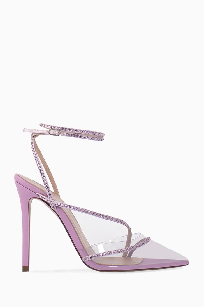 

Dassy Sunset 105 Swarovski Sandals in PVC & Patent Leather, Purple