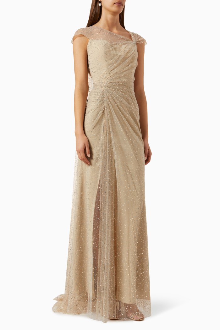 

Draped Gown in Tulle, Neutral