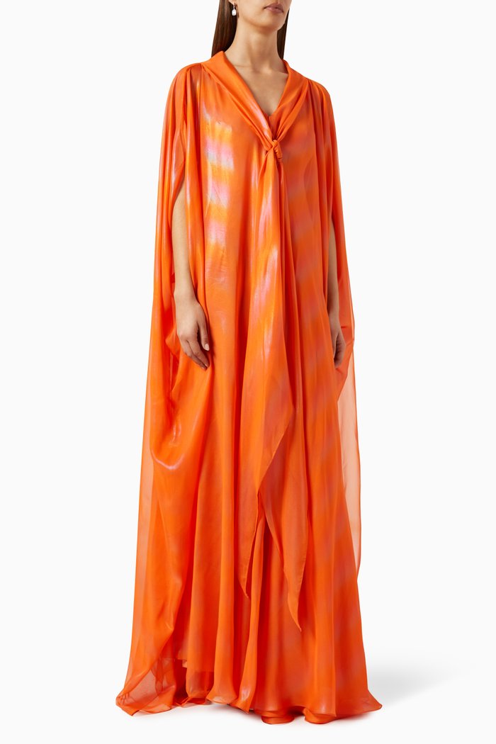 

Kaftan Gown in Chiffon, Orange
