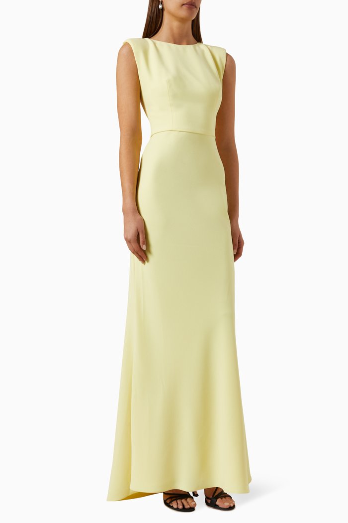 

Backless Gown in Crepe, Yellow