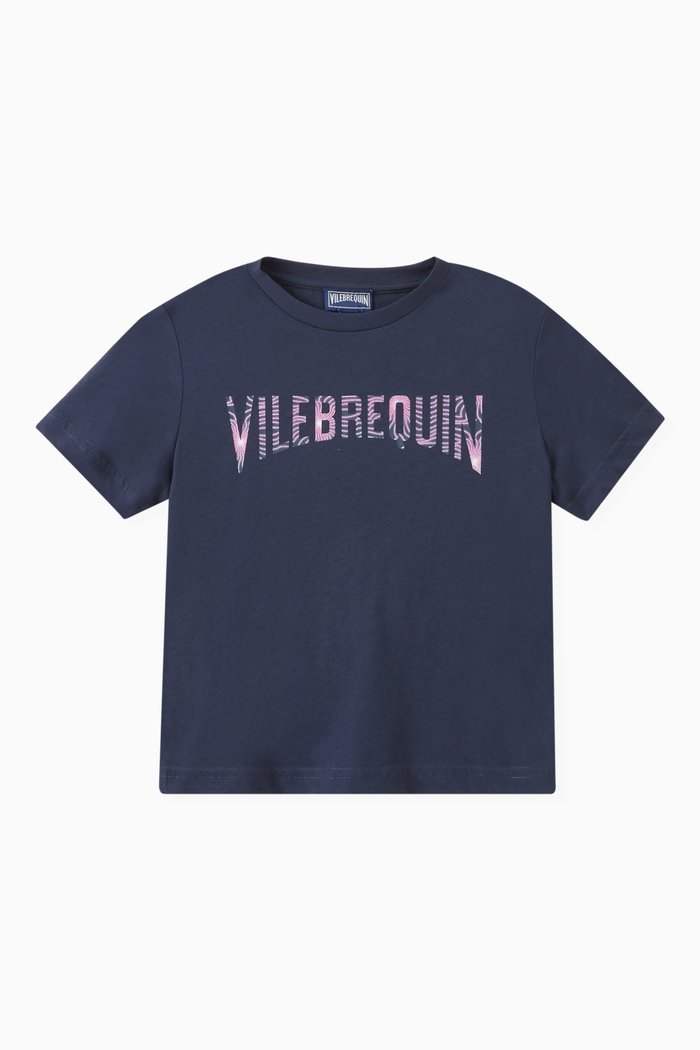 

Logo Print T-shirt in Organic Cotton, Blue