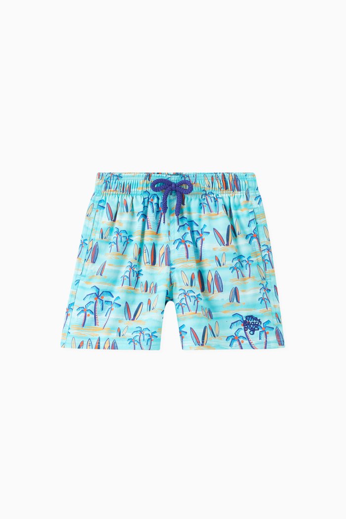 

Palm and Surf Swim Shorts, Blue