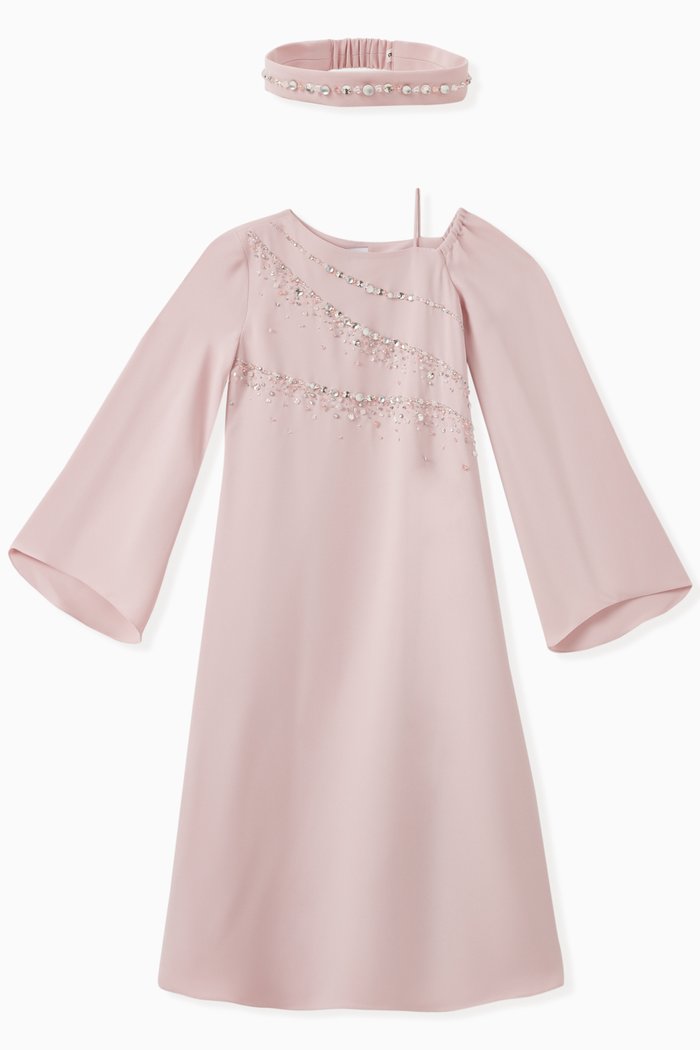 

Xena Mini One-shoulder Embellished Kaftan, Pink