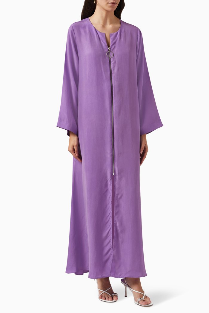 

Zip-up Abaya, Purple