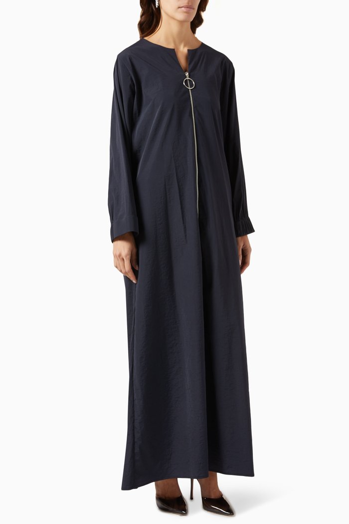 

Zip-up Abaya, Blue