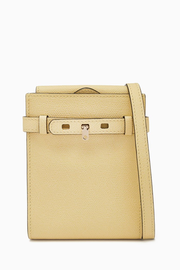 

Micro Brera B-Tracollina Slim Crossbody Bag in Leather, Yellow