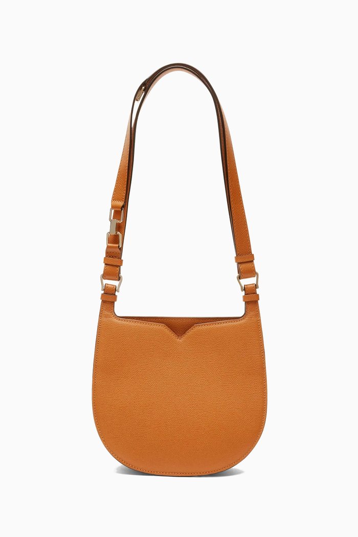 

Mini Hobo Weekend Bag in Millepunte Calf Leather, Brown