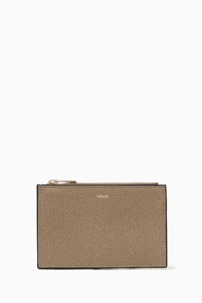 

Card Holder in Millepunte Leather, Neutral