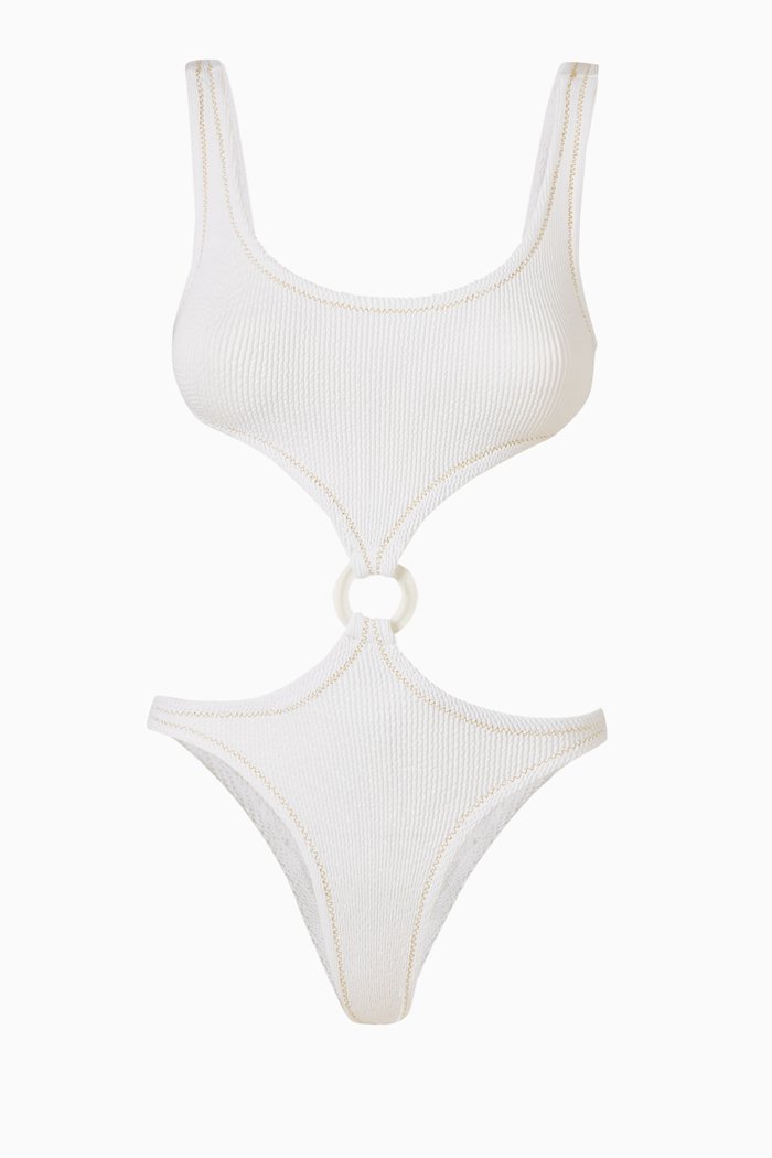 

Augusta Scrunch One-Piece Swimsuit, White
