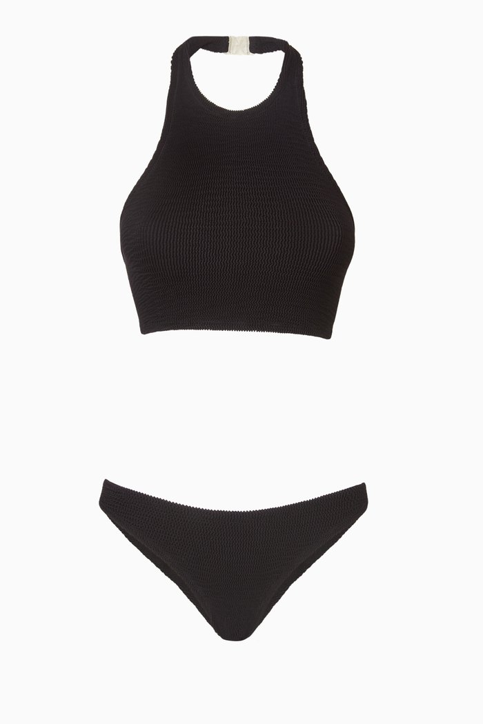 

Longboarder Scrunch Bikini Set, Black