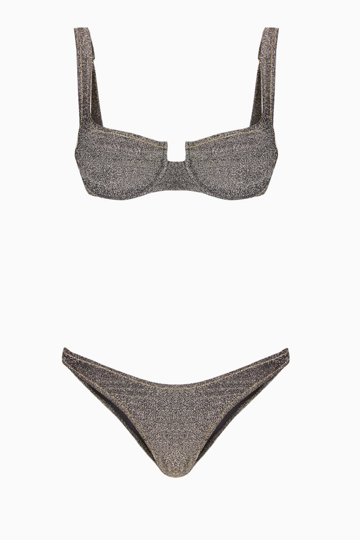 Brigitte Bikini Set in Stretch-lurex, Silver