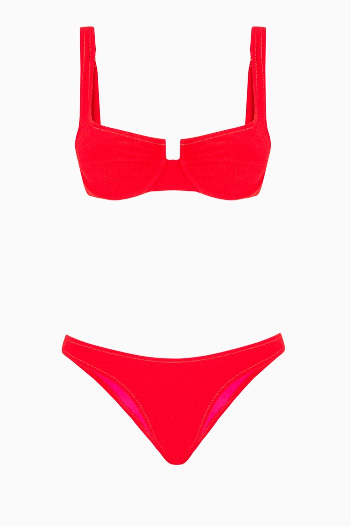 Brigitte Bikini Set in Stretch-terry, Orange