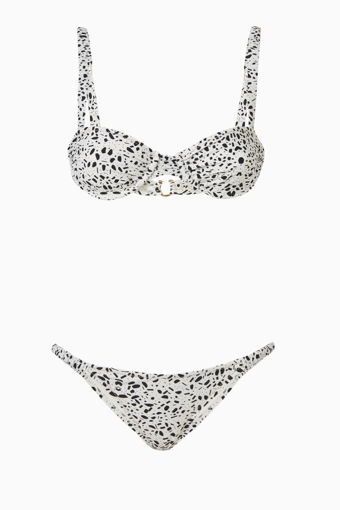 

Marti Printed Bikini Set in Econyl, White