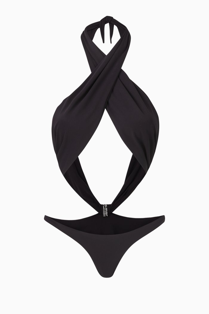 

Showpony Trikini One-piece Swimsuit in Econyl, Black