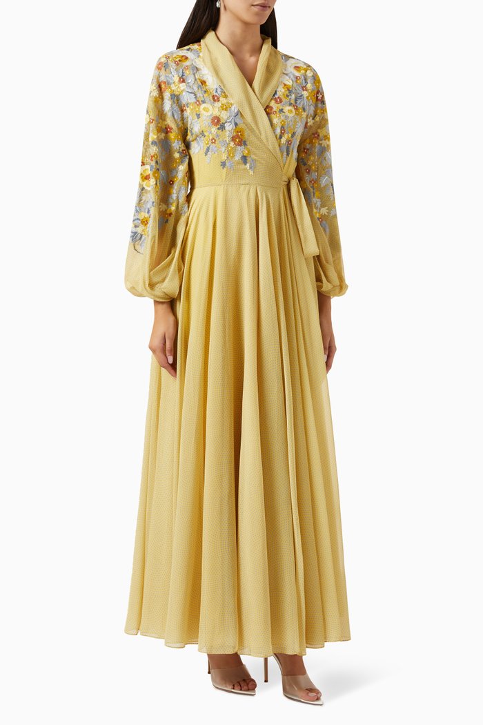 

Serena Maxi Dress in Chiffon, Yellow