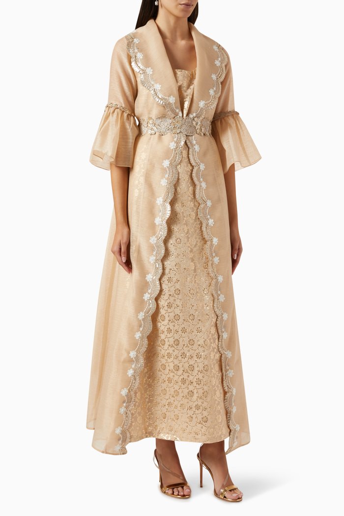 

Aisha Cape & Inner Dress in Crêpe, Neutral