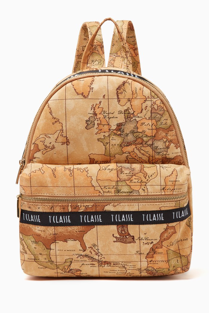 

Geo Map Backpack in Leather, Orange