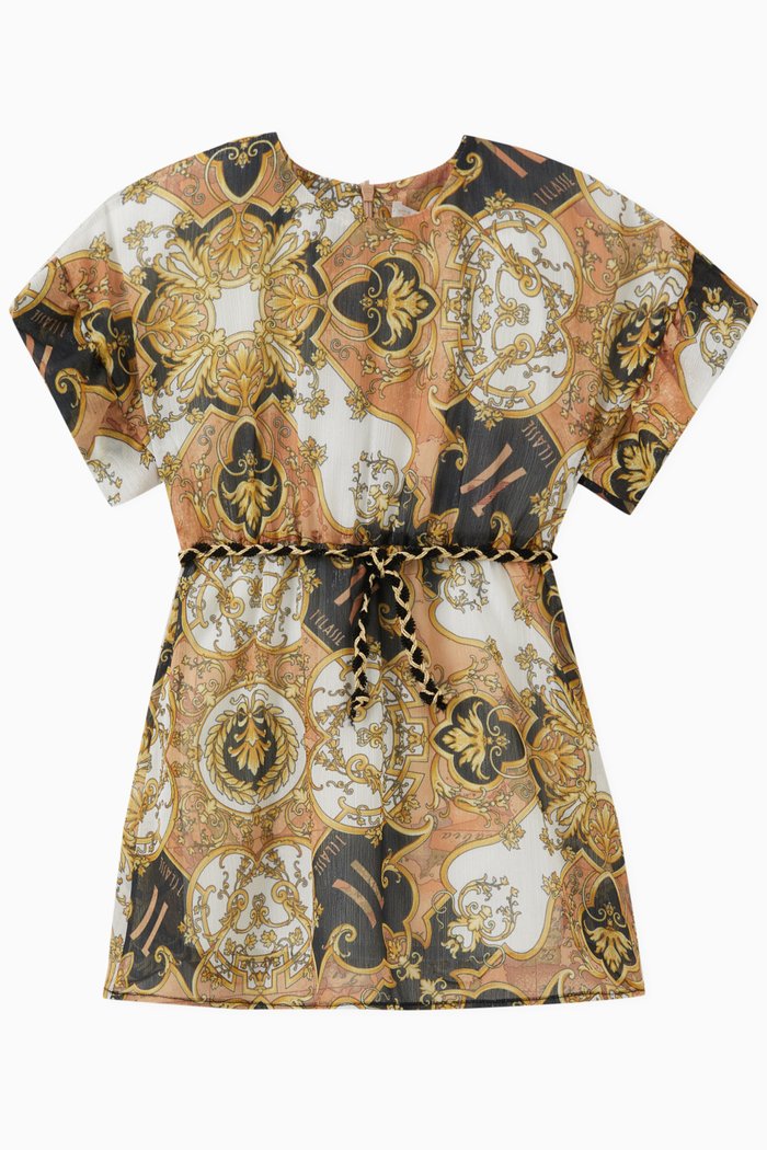

Empire Waist Dress in Cotton Stretch, Orange