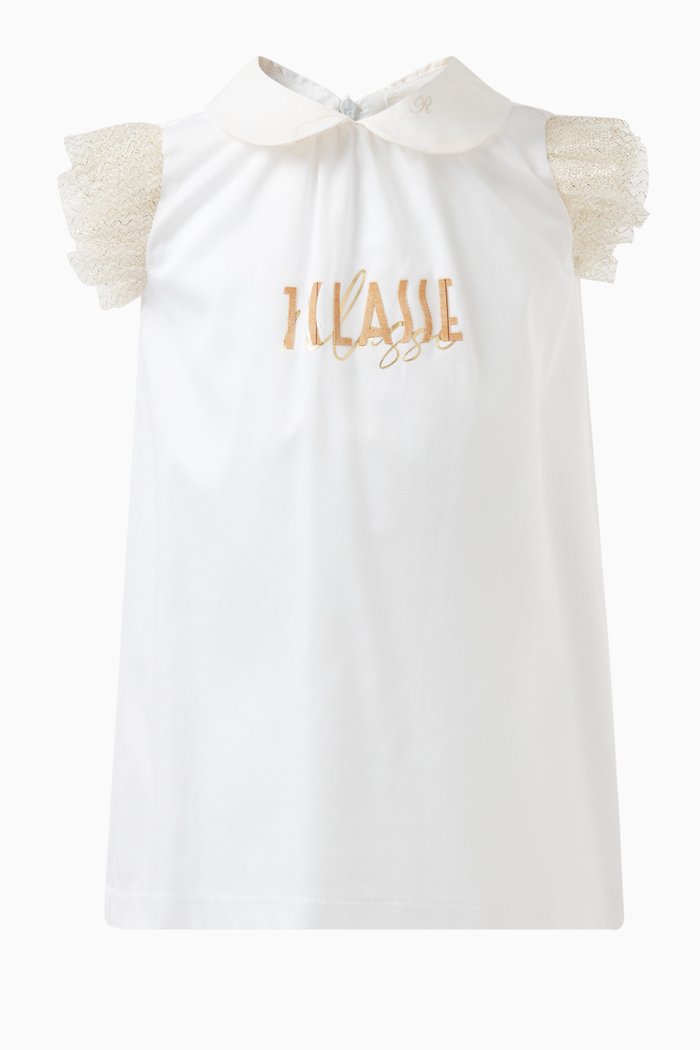 

Peter Pan Collar Dress in Polyester, White
