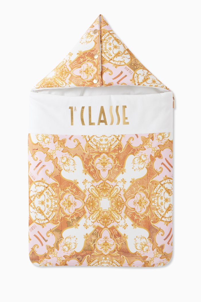 

All-over Logo Print Sleeping Bag in Cotton, Orange