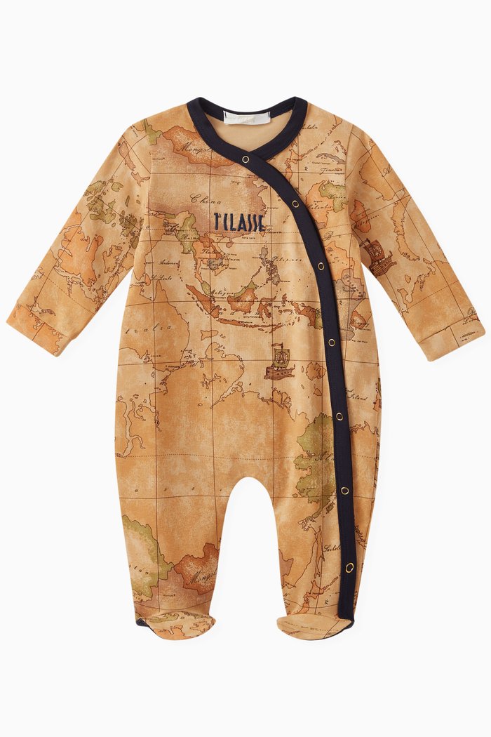 

Logo Map Sleepsuit in Cotton, Orange