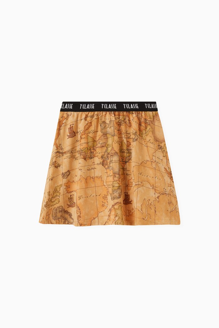 

Logo Map Skirt in Cotton, Orange