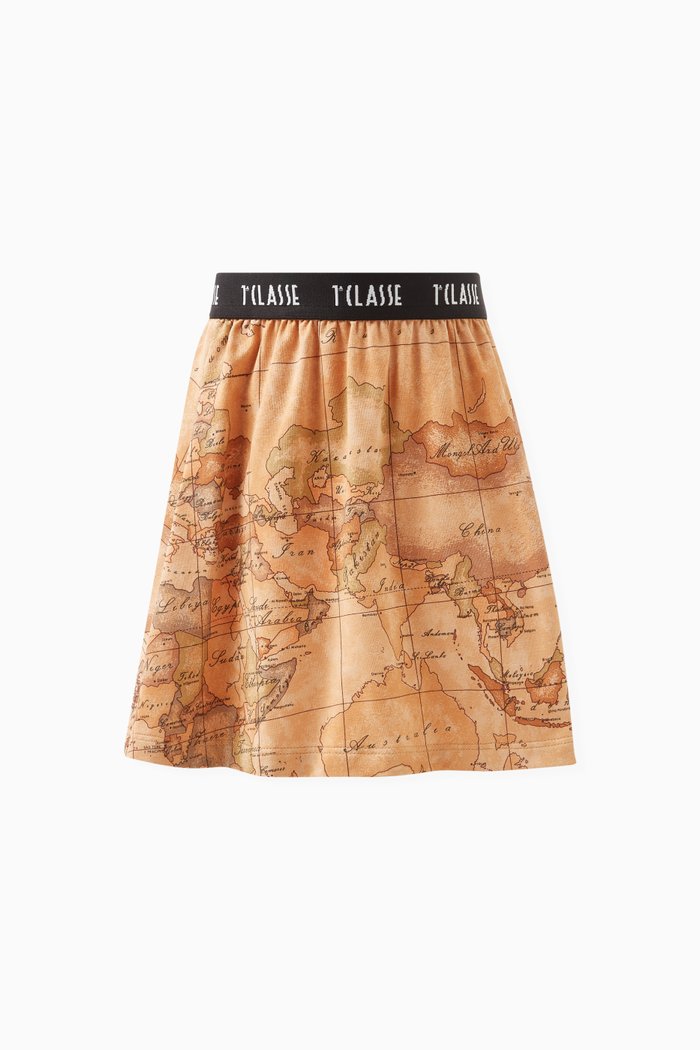 

Geo Map Skirt in Cotton Stretch, Orange