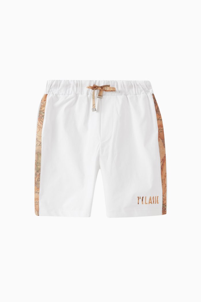 Logo Shorts in Cotton Stretch, Brown