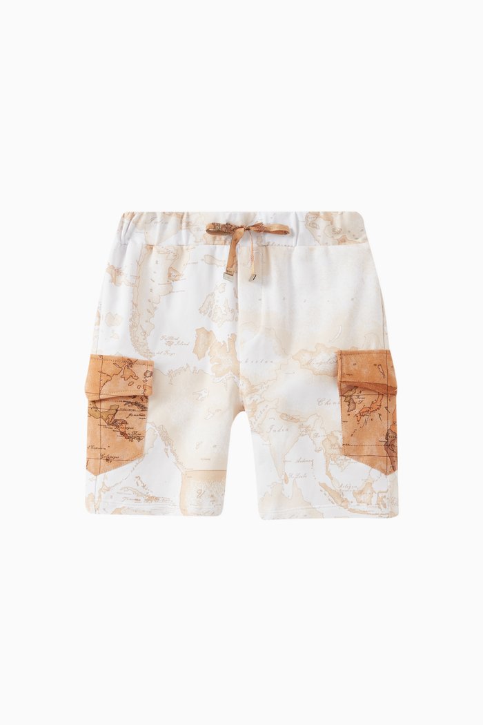 

Geo Map Shorts in Cotton Jersey, Neutral