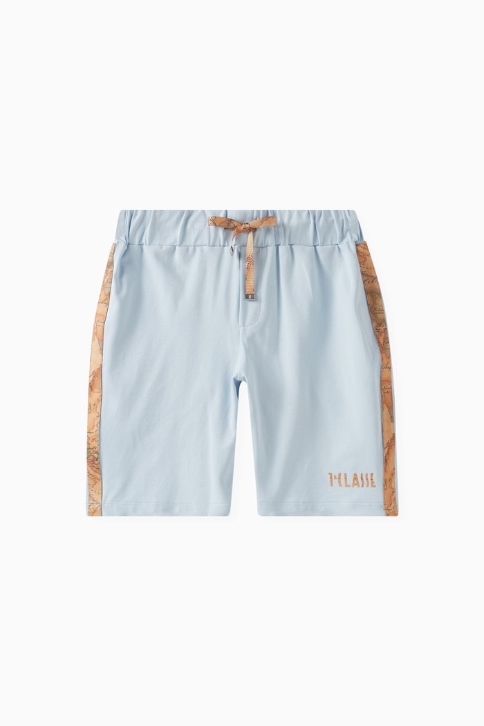 

All-over Logo Print Shorts, Blue