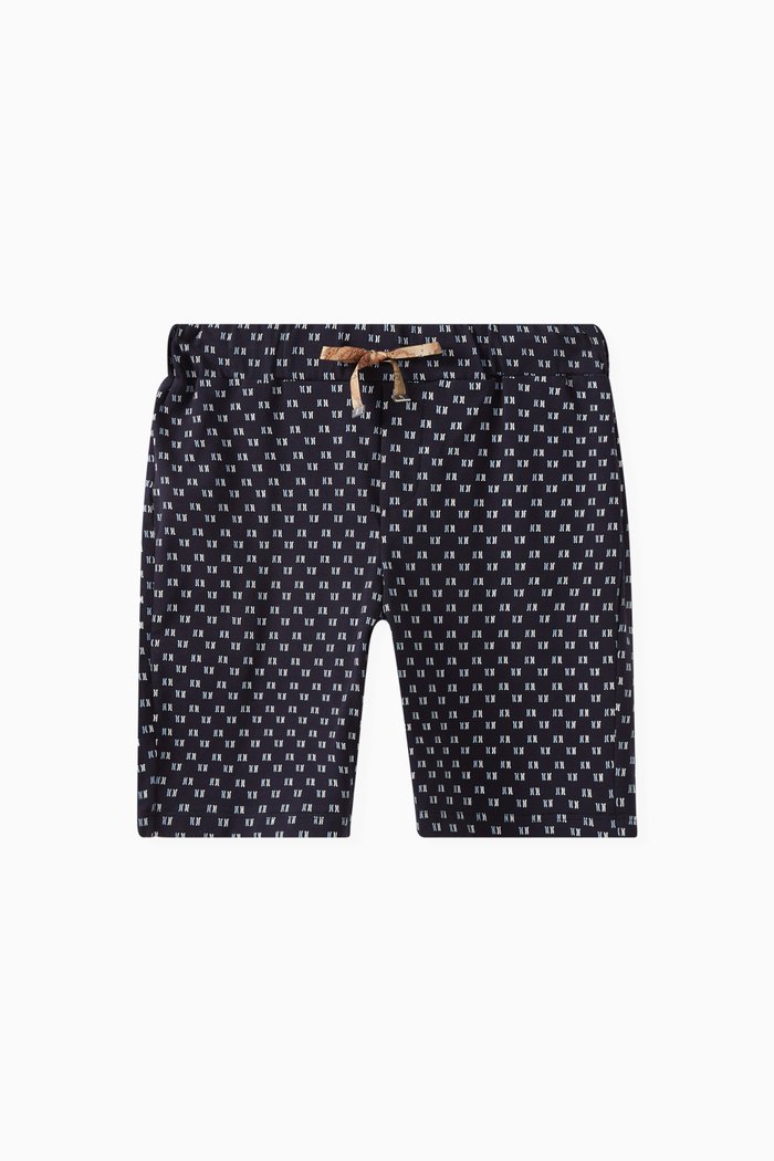 All-over Logo Print Shorts, Blue
