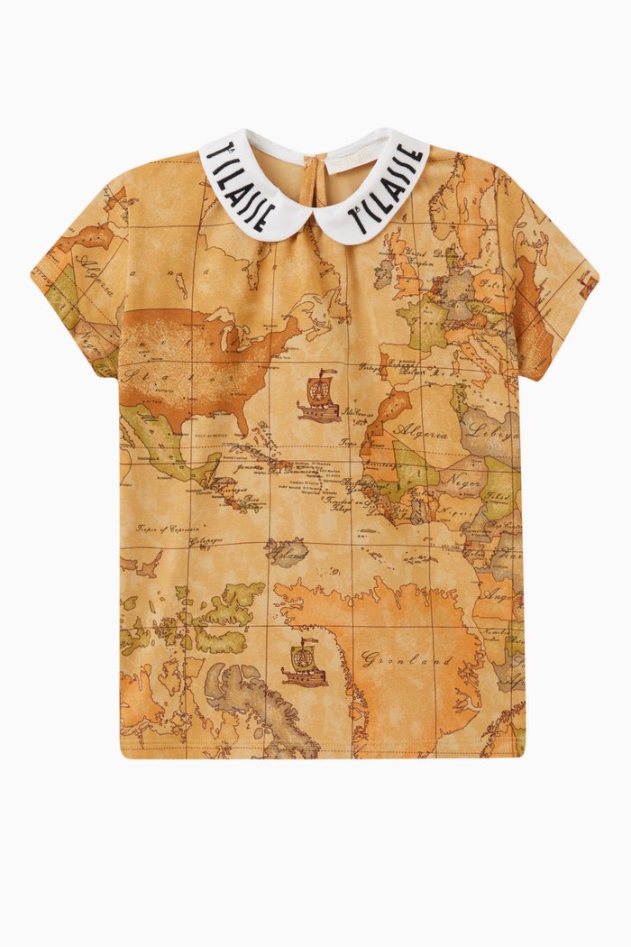 

Geo Map T-shirt in Cotton, Orange