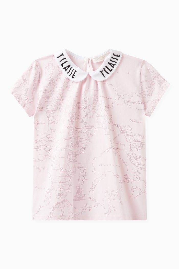 

Geo Map T-shirt in Cotton, Pink