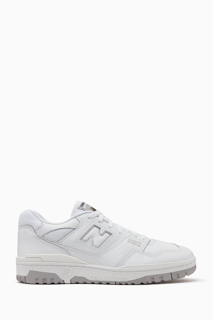 

BB550 Low-top Sneakers in Leather & Mesh, White