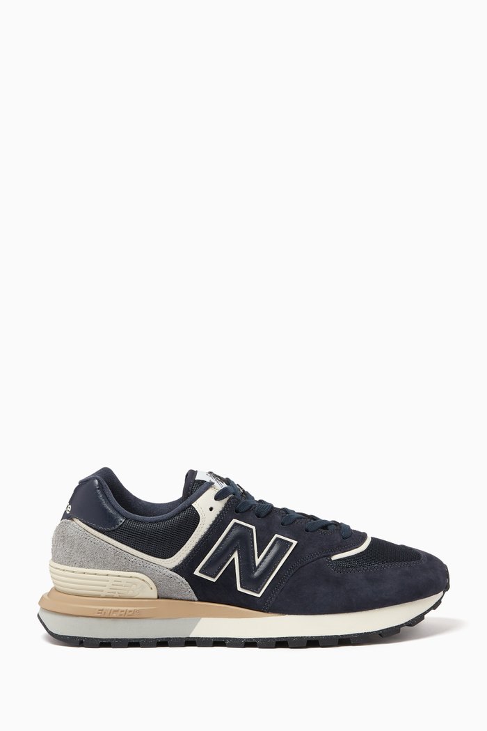 

574 Legacy Low-top Sneakers in Suede & Mesh, Blue