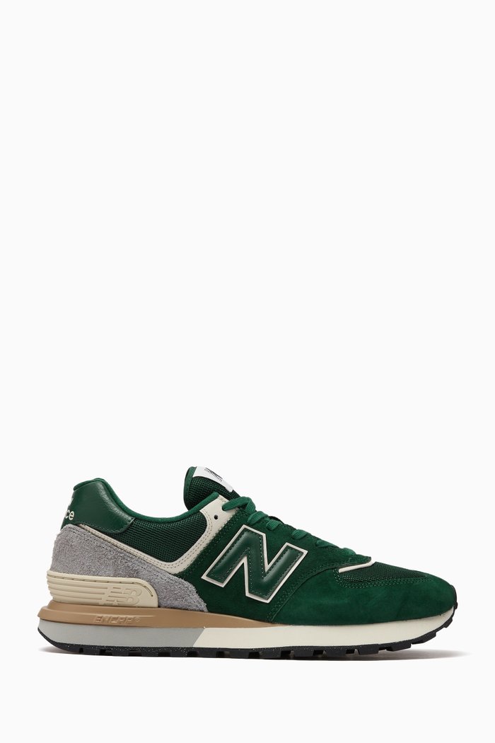 

574 Legacy Low-top Sneakers in Suede & Mesh, Green