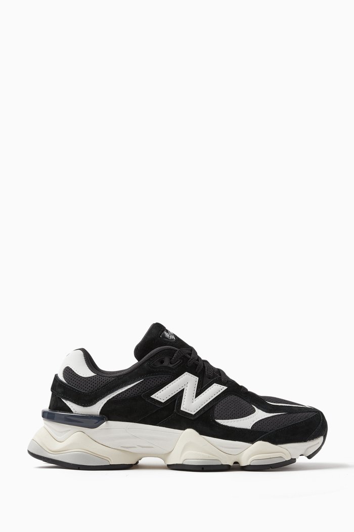 

9060 Low-top Sneakers in Mesh and Suede, Black