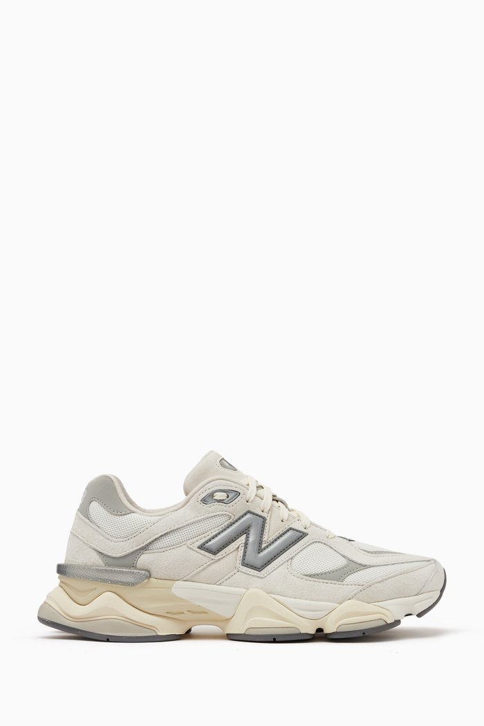 

9060 Elevated Unisex Sneakers in Mesh & Suede, White
