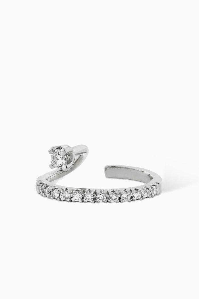 

Floating Diamond Single Earcuff in 14kt Gold, Silver
