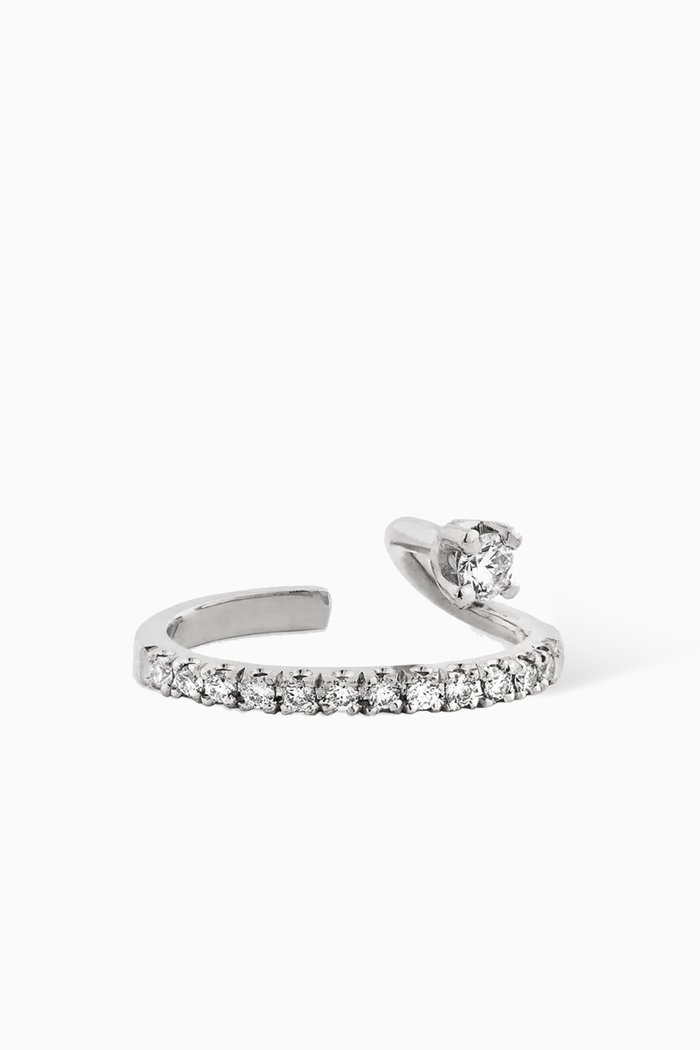 

Floating Diamond Single Earcuff in 14kt White Gold
