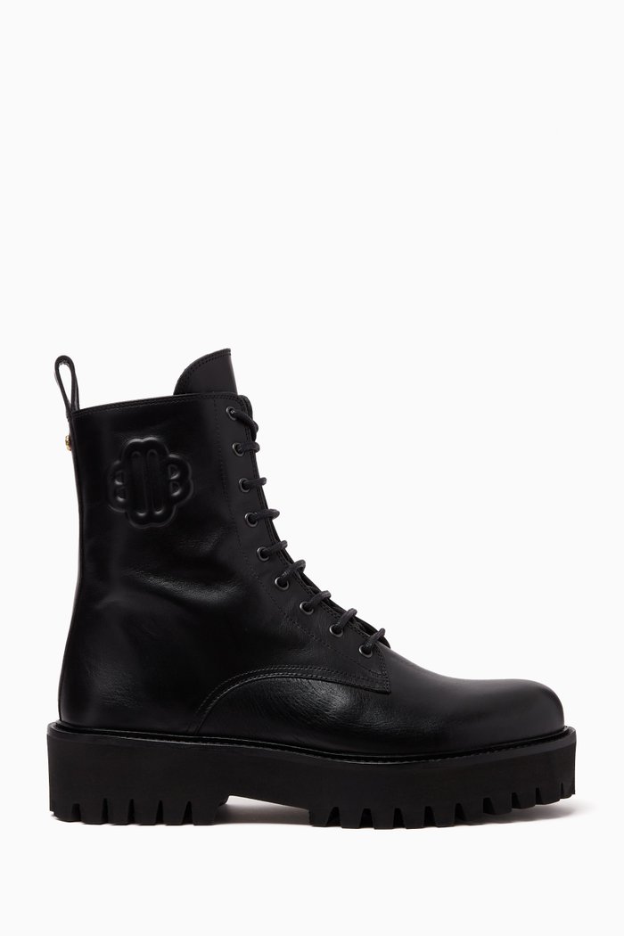 

Fredy Lace-up Boots in Leather, Black