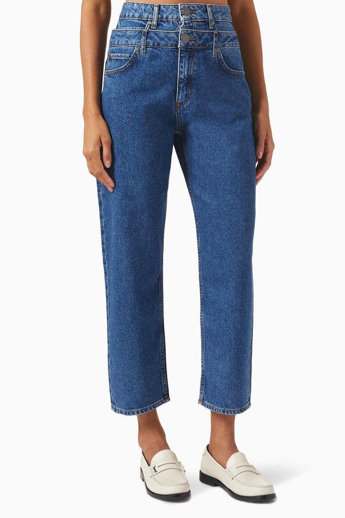 

Kitty Double-waist Jeans in Denim, Blue