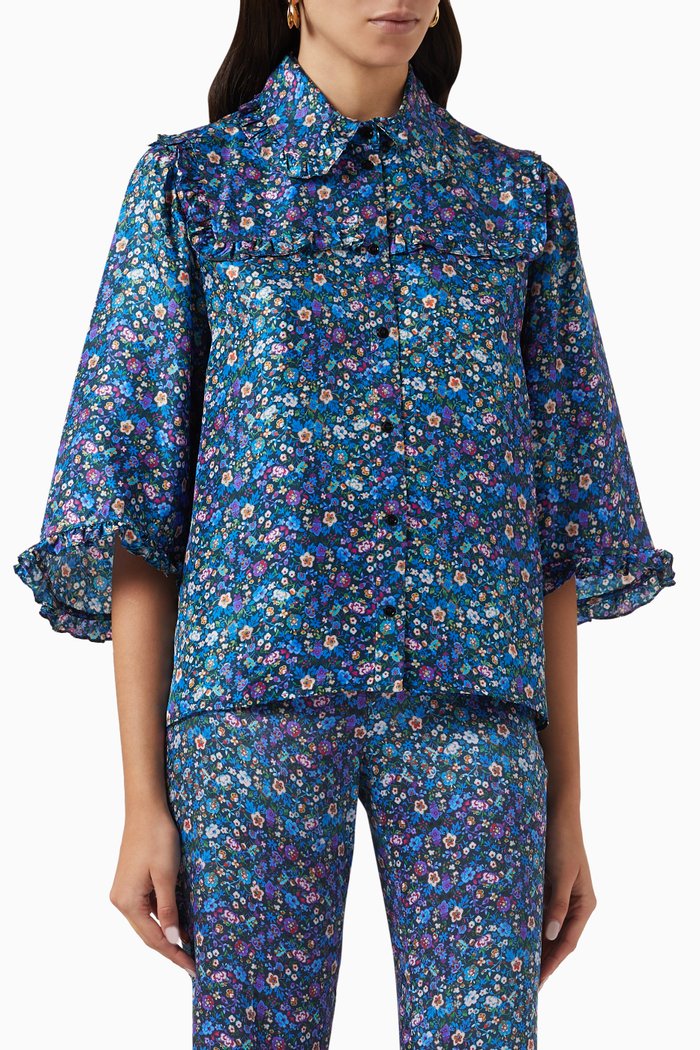 

Alvadia Shirt in Silk, Blue