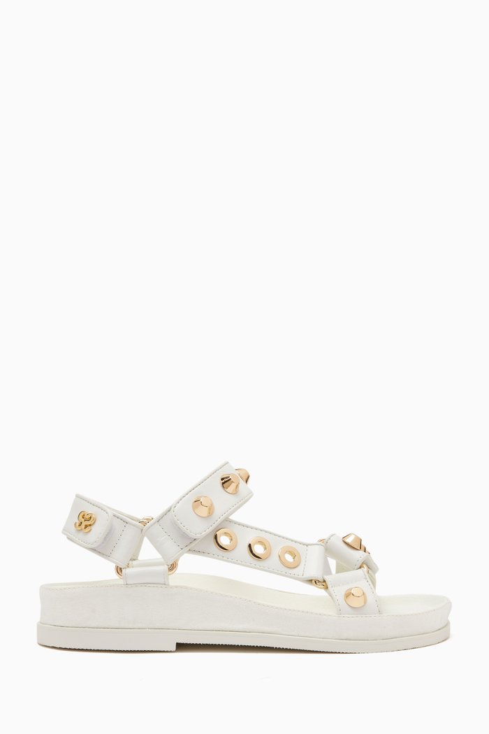 

Elympia Studded Sandals in Leather, Neutral