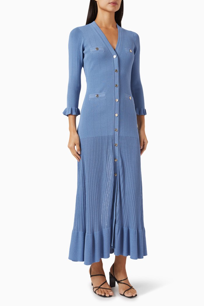 

Lilwenn Midi Dress in Knit, Blue